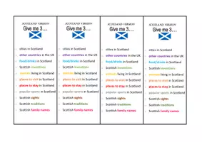 Vorschau - Aufgabenkarten - Bookmark_Give me 3 _Scotland - Seite 1