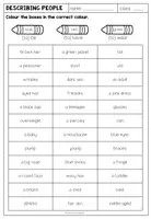 Vorschau - Arbeitsblätter - DESCRIBING PEOPLE - Worksheet 2 (Vocabulary) - Seite 1