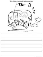 Vorschau - Arbeitsblätter - 🕊 Kunst: Friedensbus gestalten 🕊 Friedenskunst Deutsch - Seite 1