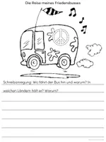 Vorschau - Arbeitsblätter - 🕊 Kunst: Friedensbus gestalten 🕊 Friedenskunst Deutsch - Seite 2