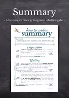 Vorschau - Merkblätter - How to Write a Summary | Step by Step Anleitung - Deckblatt