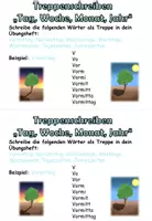 Vorschau - Aufgabenkarten - Treppenschreiben "Tag Woche Monat Jahr" DaZ - Deckblatt