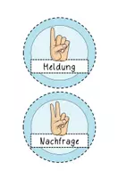 Vorschau - Bildkarten - Aushang Handzeichen für den Unterricht - Seite 1