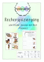 Vorschau - Arbeitsblätter - schriftliche Division mit Rest & Lösung - Deckblatt