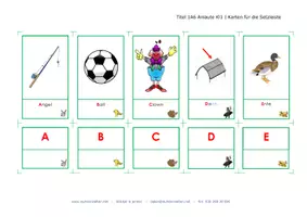 Vorschau - Arbeitsblätter - Anlaute zuordnen - 35 Kartenpaare für die Setzleiste - Anlautspiele - Buchstaben festigen - Freiarbeitsmaterial Deutsch Klasse 1 - Freiarbeit Deutsch Klasse 1 - Seite 1