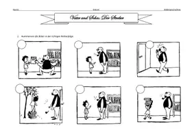 Vorschau - Arbeitsblätter - Bildergeschichte Vater und Sohn Der Streber - als PDF & Word - Seite 1
