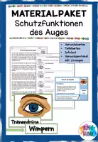 Vorschau - Arbeitsblätter - Materialpaket Schutzfunktionen des Auges - Deckblatt