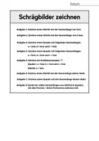 Vorschau - Arbeitsblätter - Schrägbilder zeichnen (Würfel & Quader) | Übungsaufgaben - Deckblatt