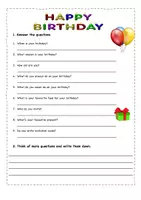Vorschau - Arbeitsblätter - birthday talking activity - dreifach differenziert - Deckblatt