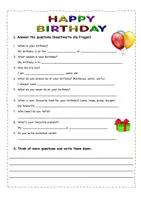 Vorschau - Arbeitsblätter - birthday talking activity - dreifach differenziert - Seite 1