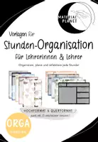 Vorschau - Stundenentwürfe - Stundenorganisation für Lehrer - Hochformat & Querformat - Deckblatt