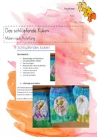 Vorschau - Arbeitsblätter - Malen nach Anleitung - Das schlüpfende Küken - Deckblatt