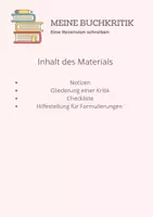 Vorschau - Arbeitsblätter - Meine Buchkritik - Materialheft - Deckblatt