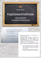 Vorschau - Präsentationen/Tafelbilder - Die Kapitalwertmethode (dynamischen Investitionsrechnung) - Deckblatt