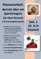 Vorschau - Klassenarbeiten - Bericht über ein Sportereignis: Klassenarbeit mit EWH - Deckblatt