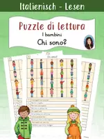 Vorschau - Arbeitsblätter - Puzzle di lettura - Chi sono? - I bambini - Deckblatt
