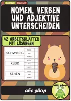 Vorschau - Arbeitsblätter - Nomen, Verben und Adjektive unterscheiden in zwei Varianten - Deckblatt