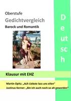 Vorschau - Klassenarbeiten - Gedichtvergleich Klausur mit EHZ Barock und Romantik unterwegs sein Analyse Interpretation Opitz Lyrik - Seite 1