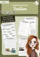 Vorschau - Arbeitsblätter - Reptilien - Stationenlernen // Wirbeltiere - Deckblatt
