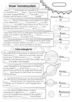 Vorschau - Arbeitsblätter - Sachunterricht: Lückentext Planeten im Sonnensystem - Seite 1