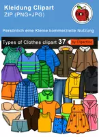 Vorschau - Stundenentwürfe - Kleidung Cliparts-KOMMERZIELL NUTZBAR - Deckblatt
