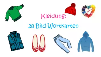 Vorschau - Fördermaterial/Inklusion - DaZ/DaF: Kleidung 28 Bild-Wortkarten - Seite 1