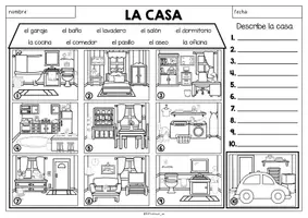 Vorschau - Arbeitsblätter - La casa - AB Haus beschriften - Seite 3