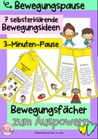 Vorschau - Aufgabenkarten - Bewegungsfächer Power (3 Minuten Pause) - Deckblatt