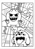 Vorschau - Mal- und Bastelvorlagen - Monster AG PopUp Art Comic Malvorlagen - Seite 1