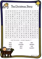 Vista previa - Unidades / Secuencias / Situaciones de Aprendizaje - Nativity Christmas Story Jesus Printable Word Search Puzzle 2 Religion Bible English / Inglés - Portada