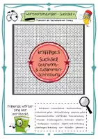 Vorschau - Arbeitsblätter - Suchsel zu Getrennt- und Zusammenschreibung (Rechtschreibung) - Deckblatt