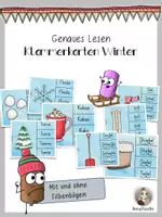 Vorschau - Fördermaterial/Inklusion - Klammerkarten zum genauen Lesen * Winter - Deckblatt