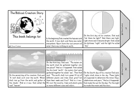 Vista previa - Unidades / Secuencias / Situaciones de Aprendizaje - Creation Story Accordion Book Foldable 7 Days of Creation Religion Bible Religion English / Inglés AmE - página 1
