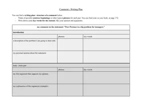Vorschau - Arbeitsblätter - Materialpaket Comment Writing - Deckblatt