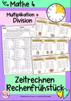 Vorschau - Arbeitsblätter - Zeitrechnen: Multiplizieren, Dividieren (Rechenfrühstück) - Deckblatt