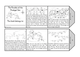 Vista previa - Unidades / Secuencias / Situaciones de Aprendizaje - Parable of the Prodigal Son Accordion Book Bible Story Foldable Booklet Religion English / Inglés BrE - página 1