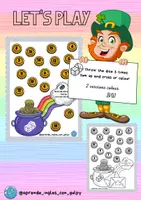 Vista previa - Juegos / Gamificación - ST.PATRICK'S throw the dice game. Juego de sumas - página 1