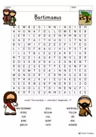 Vista previa - Unidades / Secuencias / Situaciones de Aprendizaje - Miracle Healing of blind Bartimaeus Blind Man Jesus Word Search Puzzle Religion Bible English / Inglés - Portada