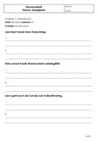 Vorschau - Arbeitsblätter - Klassenarbeit Thema: Satzglieder - Seite 1