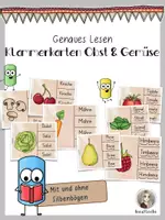 Vorschau - Fördermaterial/Inklusion - Klammerkarten zum genauen Lesen * Obst und Gemüse - Deckblatt