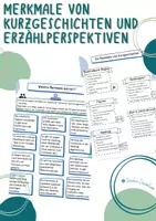 Vorschau - Arbeitsblätter - Merkmale von Kurzgeschichten & Erzählperspektiven (Deutsch) - Deckblatt
