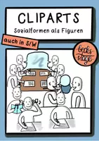 Vorschau - selbst erstellte Cliparts/Grafiken - Cliparts - Sozialformen und Aufgabenformate als Figuren - Deckblatt