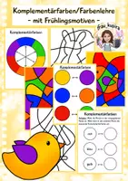 Vorschau - Arbeitsblätter - Komplementärfarben/Farbenlehre Frühling,Kunst Grundschule - Deckblatt