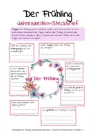 Vorschau - Arbeitsblätter - Der Frühling: Jahreszeiten-Steckbrief - Seite 1