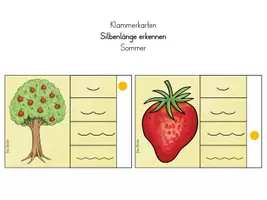 Vorschau - Fördermaterial/Inklusion - Klammerkarten Silbenlänge * Sommer - Seite 1
