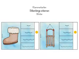 Vorschau - Fördermaterial/Inklusion - Klammerkarten Silbenlänge * Winter - Seite 1