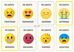 Vista previa - Tarjetas / Manipulativos - ¡Flashcards de las Emociones en Español! - página 2