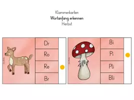 Vorschau - Spiele - Klammerkarten Wortanfang erkennen * Herbst - Seite 1
