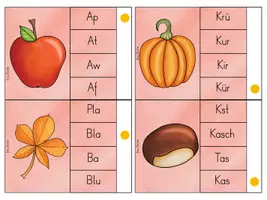 Vorschau - Spiele - Klammerkarten Wortanfang erkennen * Herbst - Seite 3