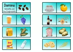 Vorschau - Stationenlernen - Domino Ernährung - Rohstoffe und ihre Endprodukte - Seite 1